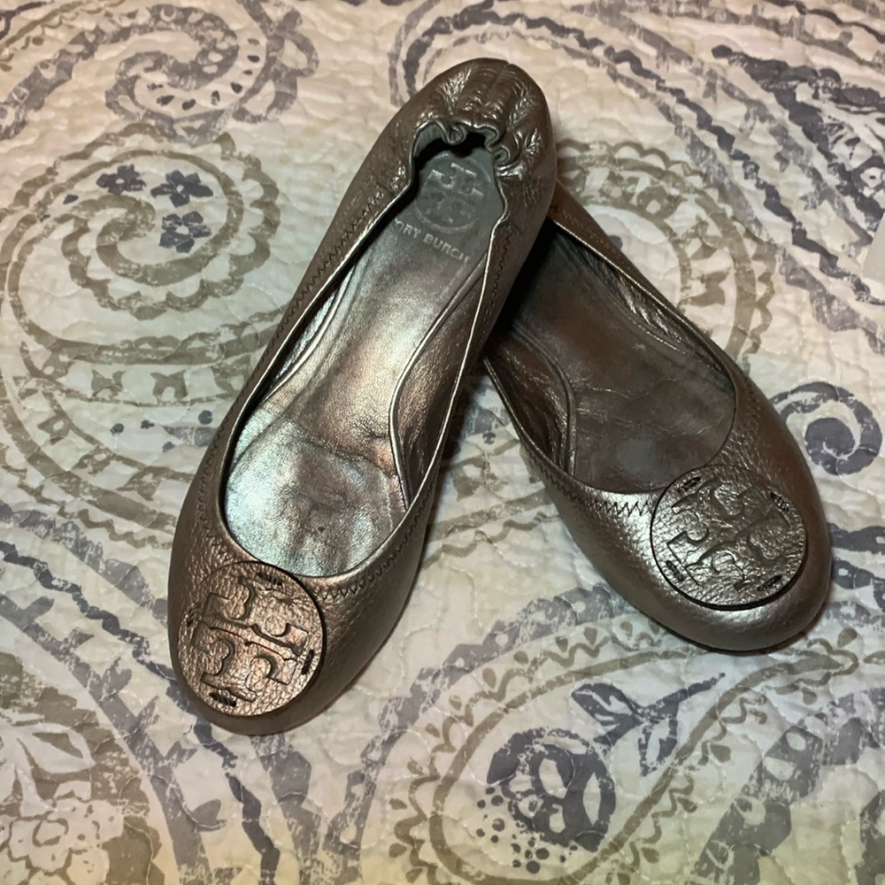 Tory Burch, metallic silver, Matt ballet flats, size 7 1/2